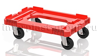 Тележка пластиковая с отверстием без тормозов усиленная красная в Орле