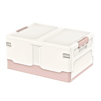 Ящик пластиковый складной белый, дно розовое, 480х360х240 мм в Орле Ящик пластиковый складной белый, дно розовое, 480х360х240 мм в Орле