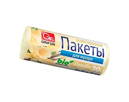Мешки для мусора 30 л, ароматизированные, Ваниль, бежевые, в рулоне 20 шт., ПНД, 9 мкм, 560х530 мм, GRIFON Aroma, 101-020 V в Орле
