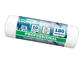 Мешки для мусора 180 л, прозрачные, в рулоне 10 шт., ПВД, 30 мкм, 1100х930 мм, PROFESSIONAL, 180104408 в Орле