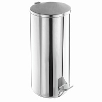 Урна для мусора с педалью, усиленное, Титан, 50 л, кольцо под мешок, нержавеющая сталь, хром в Орле