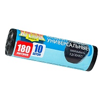 Мешки для мусора 180 л, с ушками, черные, в рулоне 10 шт., ПНД, 20 мкм, 1150х800 мм, Крепак, 4607075710498 в Орле Мешки для мусора 180 л, с ушками, черные, в рулоне 10 шт., ПНД, 20 мкм, 1150х800 мм, Крепак, 4607075710498 в Орле