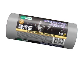 Мешки для мусора 240 л, ароматизированные, серые, в рулоне 10 шт., ПВД 40 мкм, 1500х1100 мм, СИЛАЧИ, sil240111101 в Орле