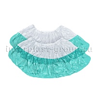 Бахилы бело-бирюзовые 1000 шт (500 пар), 48 мкм, двойная подошва, с одной резинкой, Эконом+ в Орле Бахилы бело-бирюзовые 1000 шт (500 пар), 48 мкм, двойная подошва, с одной резинкой, Эконом+ в Орле