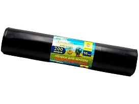 Мешки для мусора 200 л, ароматизированные, черные, в рулоне 10 шт., ПВД, 100 мкм, 1200х800 мм, Добрыня, Dob20010black в Орле