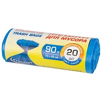 Мешки для мусора 90 л, синие, в рулоне 20 шт., ПНД, 14 мкм, 900х700 мм, LAIMA ULTRA, 607693 в Орле