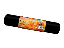Мешки для мусора 180 л, ароматизированные, черные, в рулоне 10 шт., ПВД, 80 мкм, 1100х930 мм, EXPORT, exp18010142 в Орле