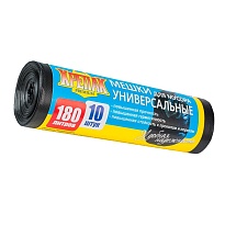 Мешки для мусора 180 л, черные, в рулоне 10 шт., ПНД, 20 мкм, 1150х800 мм, Крепак, 4607075710481 в Орле Мешки для мусора 180 л, черные, в рулоне 10 шт., ПНД, 20 мкм, 1150х800 мм, Крепак, 4607075710481 в Орле