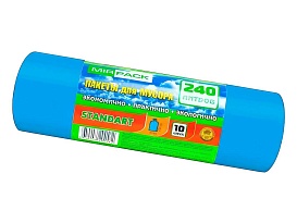 Мешки для мусора 240 л, ароматизированные, синие, в рулоне 10 шт., ПВД 30 мкм, 1300х930 мм, STANDART, 24010661 в Орле Мешки для мусора 240 л, ароматизированные, синие, в рулоне 10 шт., ПВД 30 мкм, 1300х930 мм, STANDART, 24010661 в Орле