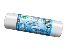 Мешки для мусора 300 л, белые, в рулоне 10 шт., ПВД 70 мкм, 1400х1000 мм, PREMIUM+, 300101602