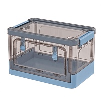 Ящик пластиковый складной прозрачный коричневый, дно синее, 360х235х230 мм, с колесиками в Орле Ящик пластиковый складной прозрачный коричневый, дно синее, 360х235х230 мм, с колесиками в Орле