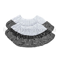 Бахилы бело-черные 1000 шт (500 пар), 48 мкм, двойная подошва, с одной резинкой, Эконом+ в Орле