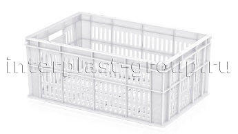 Ящик для молока, мяса, овощей и фруктов большая перфорация дно перфорированное белый в Орле