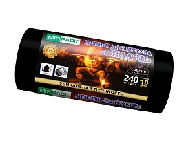 Мешки для мусора 240 л, ароматизированные, черные, в рулоне 10 шт., ПВД 40 мкм, 1500х1100 мм, СИЛАЧИ, sil24011110 в Орле