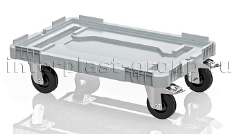 Тележка пластиковая сплошная 2 колеса с тормозом усиленная серая в Орле Тележка пластиковая сплошная 2 колеса с тормозом усиленная серая в Орле