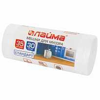 Мешки для мусора 35 л, белые, в рулоне 30 шт., ПНД, 6 мкм, 550х480 мм, LAIMA, 605538 в Орле
