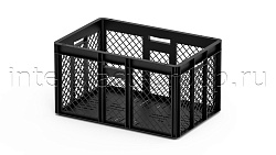 Евроконтейнер перфорированный 600х400х320 черный